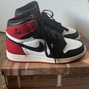 Air Jordan Red and Black High-Top Sneakers
